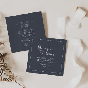 Invitation Mariage avant et arrière du soir simple