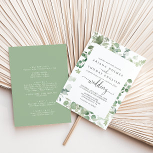 Invitation Mariage avant et arrière géométrique Eucalyptus