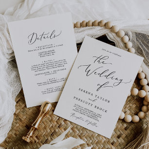 Invitation Mariage avant et arrière noir délicat