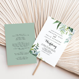 Invitation Mariage avant et arrière Tropical Green Classy
