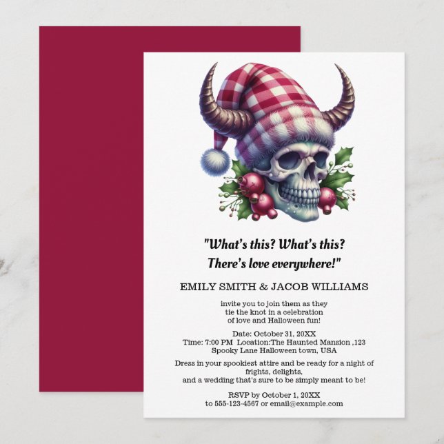 Invitation Mariage avant Noël  (Devant / Derrière)