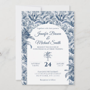 Invitation Mariage avec Arche Botanique de Grand Palmier Bleu