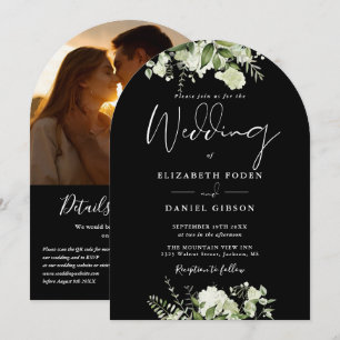 Invitation Mariage avec arche de photos en code QR floral noi