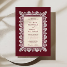 Mariage avec Cadre en Dentelle de Bourgogne