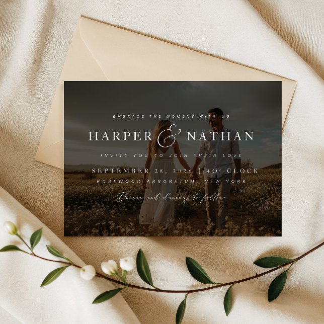 Invitation Mariage avec code QR RSVP et superposition de phot (Créateur téléchargé)