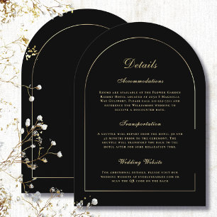 Invitation Mariage avec détails d'arche en or minimal sur fon