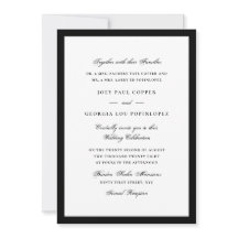 Mariage avec écriture à bordure noire