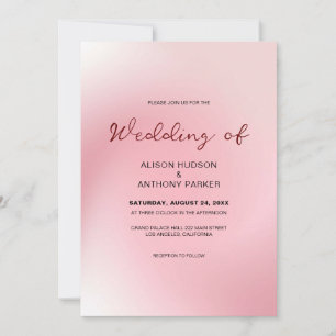 Invitation Mariage avec Fond Ombré Rose