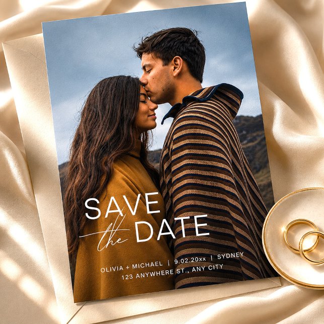 Invitation Mariage avec photo de mise à jour moderne (Modern Photo Save the Date Wedding Invitation, Wedding Announcement, Digital Save the Date)