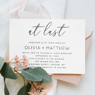Invitation Mariage avec scénario minimaliste et code QR At