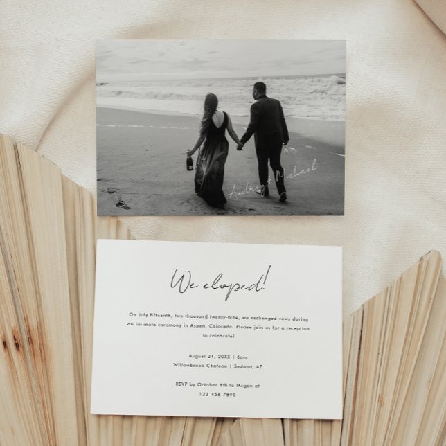 Invitation Mariage avec scénario photo minimal Élitement & Ré (Créateur téléchargé)