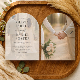 Invitation Mariage avec superposition de photo contemporaine