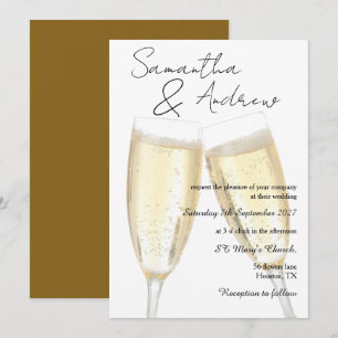 Invitation Mariage avec Toast au Champagne