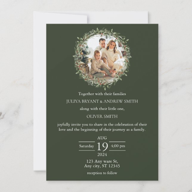 Invitation Mariage avec un enfant mariage décembre (Devant)