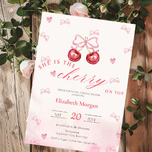 Invitation Mariage avec un Nœud Rose Cerise