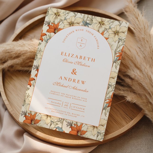 Invitation Mariage avec une Arche Florale d'Automne (Créateur téléchargé)