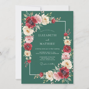 Invitation Mariage avec une touche de prune profonde peinte