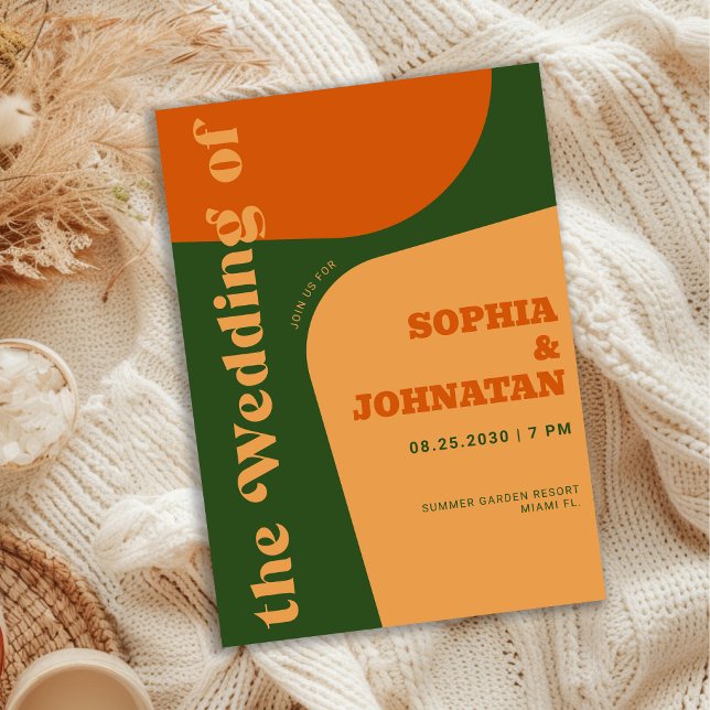 Invitation Mariage avec une typographie audacieuse et rétro c (Créateur téléchargé)
