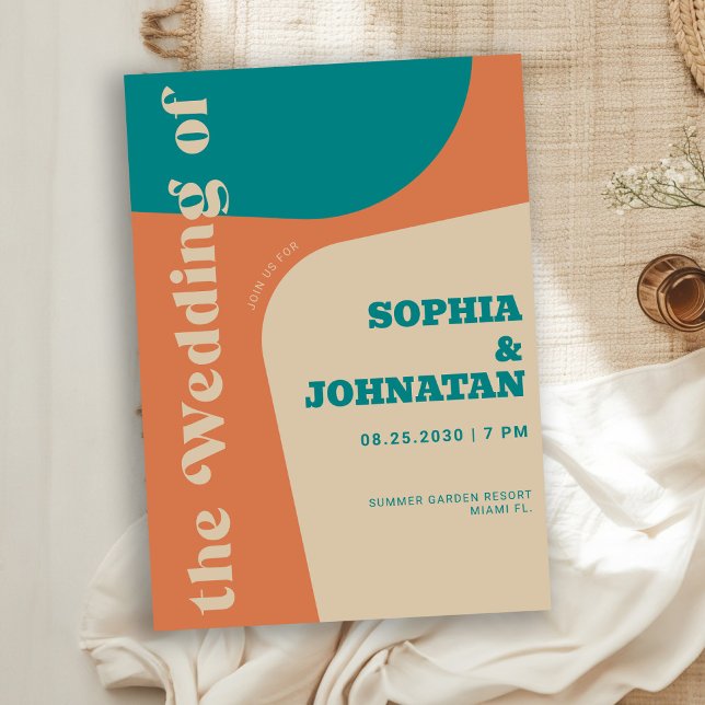 Invitation Mariage avec une typographie audacieuse et rétro c (Créateur téléchargé)