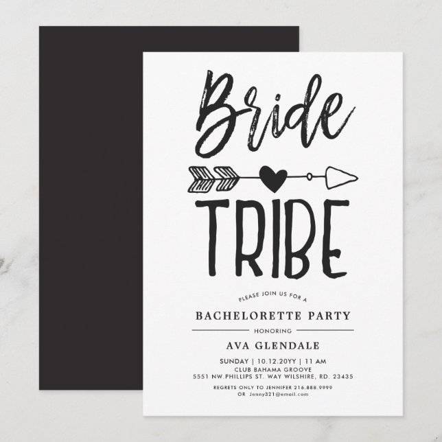 Invitation Mariage| Bachelorette (Devant / Derrière)