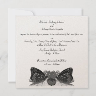 Invitation Mariage Baisers papillon