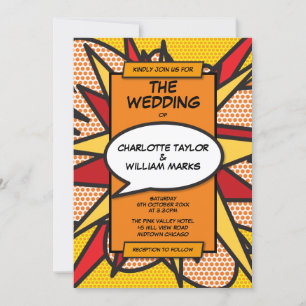 Invitation Mariage Bande Dessinée Géométrique Moderne