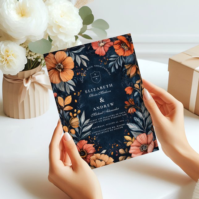 Invitation Mariage baroque au jardin de minuit (Créateur téléchargé)