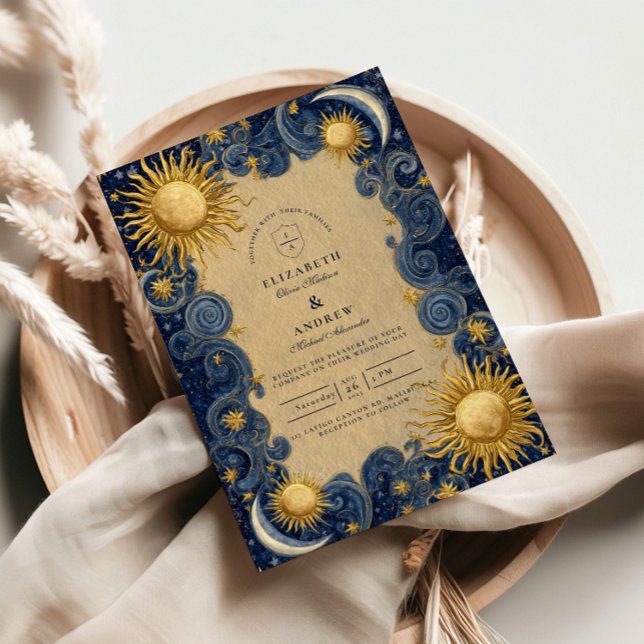 Invitation Mariage Baroque Céleste Doré (Créateur téléchargé)
