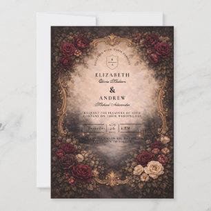 Invitation Mariage baroque européen antique