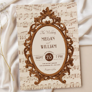 Invitation Mariage baroque musique vintage