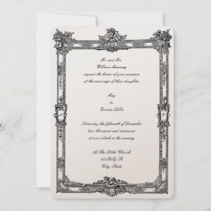 Invitation Mariage baroque Rococo Fruit & Cadre Floral