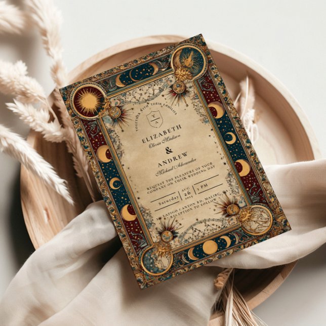Invitation Mariage Baroque Royal Céleste (Créateur téléchargé)