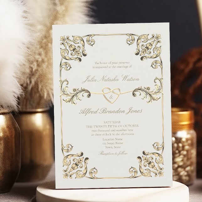 Invitation Mariage Baroque Vintage (Créateur téléchargé)