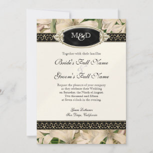 Invitation Mariage baroque Vintage Lily Or Formel Élégant