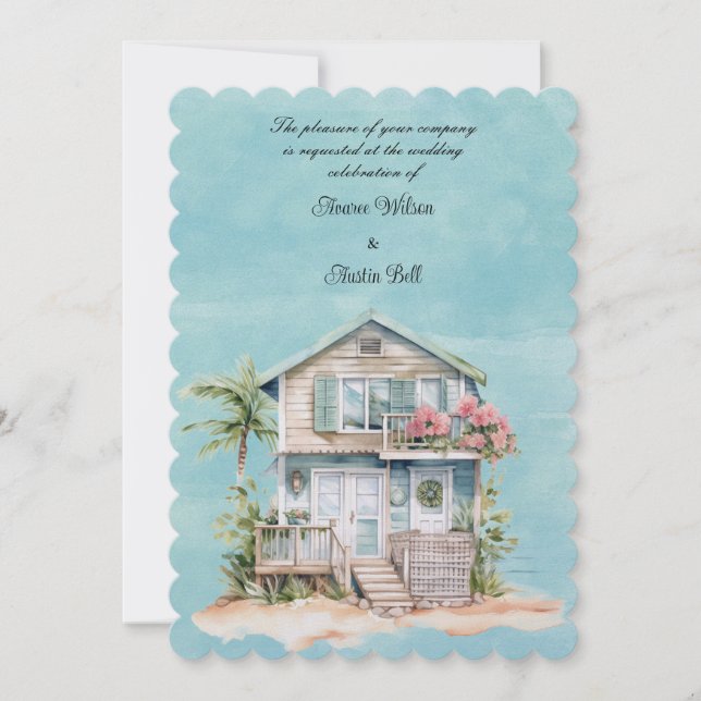 Invitation Mariage Beach House (Devant)
