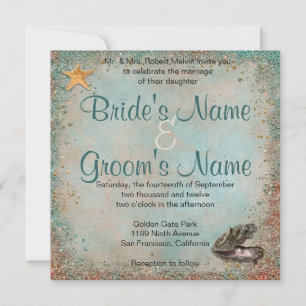 Invitation Mariage Beach Seashells
