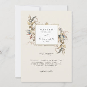 Invitation Mariage beige en coton