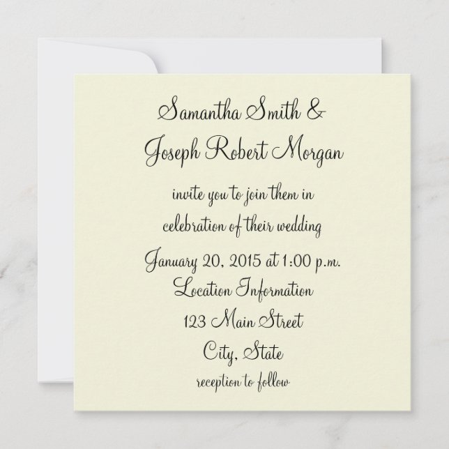 Invitation Mariage beige solide (Devant)