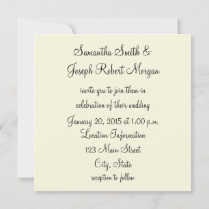 Invitation Mariage beige solide