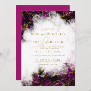 Invitation Mariage   Belle Géode Cristal Garnet Rouge