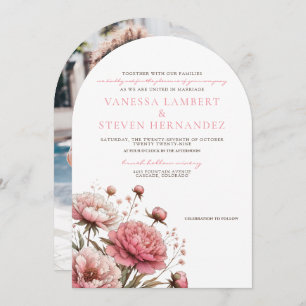Invitation Mariage Big Pink Blooms
