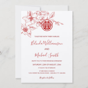 Invitation Mariage Bilingue Chinois   Magnolia Blanc Mariage 