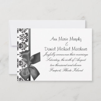 Invitation Mariage Black Satin Bow