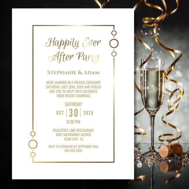 Invitation Mariage Blanc À Tout Jamais Réception De Mariage (Créateur téléchargé)