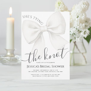 Invitation Mariage Blanc Cérémonie de Noces Elle Noue le Nœud