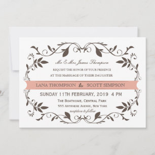 Invitation Mariage blanc de Flourish victorien élégant