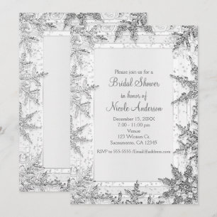 Invitation Mariage Blanc Et Argent Flocons De Neige