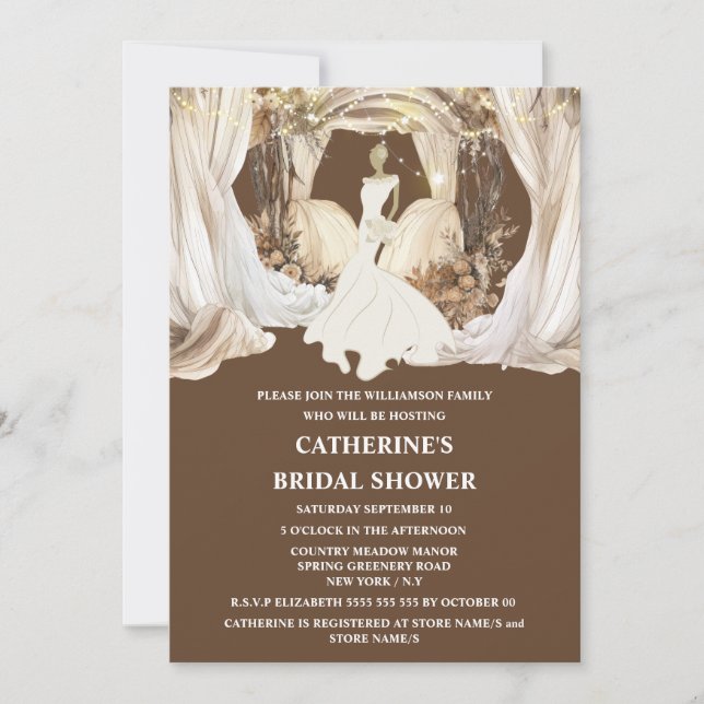 Invitation Mariage blanc mariage robe phares à cordes (Devant)