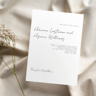 Invitation Mariage blanc minimaliste simple et moderne
