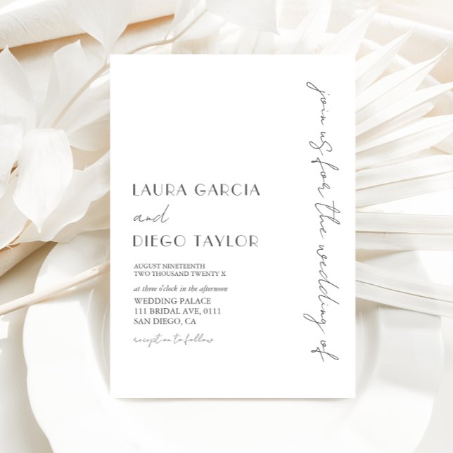Invitation Mariage Blanc Moderne (Créateur téléchargé)
